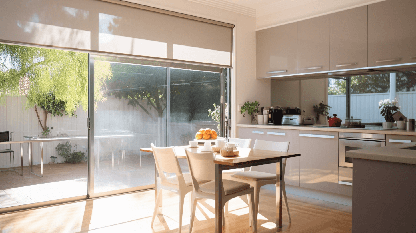 kitchen double roller blinds
