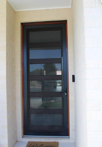 Black screen door installed in a Adelaide home.